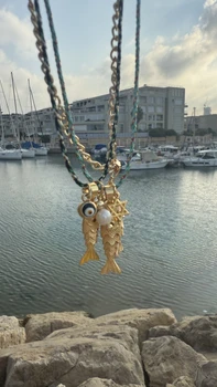 שרשרת אופק הים -שרוך טורקיז