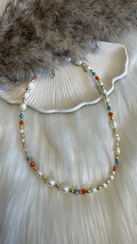 שרשרת ברנדי כתום תכלת